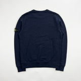 Sweat-shirt bleu marine Secondstore Stone Island avec col rond et badge boussole emblématique sur la manche gauche