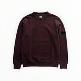 Sweat-shirt bordeaux Secondstore C.P. Company en coton avec col rond et poche zippée à lentille sur la manche