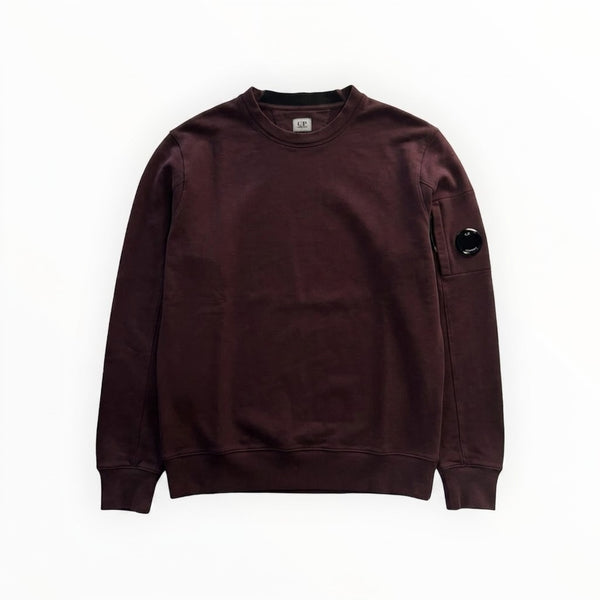 Sweat-shirt bordeaux Secondstore C.P. Company en coton avec col rond et poche zippée à lentille sur la manche
