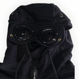 Sweat-shirt à capuche noir Secondstore C.P. Company avec lunettes emblématiques intégrées sur la capuche