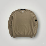 Sweat-shirt Secondstore C.P. Company beige en coton avec col rond et poche zippée à lentille sur la manche gauche