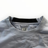 Sweat-shirt Secondstore C.P. Company bleu ciel à col rond avec bande contrastante noire à l'intérieur du col