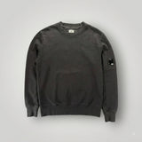Sweat-shirt Secondstore C.P. Company gris foncé en coton avec col rond et poche emblématique Lens sur la manche