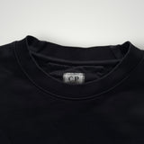Sweat-shirt Secondstore C.P. Company noir à col rond avec étiquette de marque visible à l'intérieur