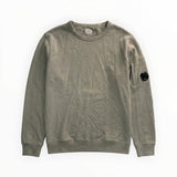 Sweat-shirt Secondstore C.P. Company taupe en coton avec col rond et lentille signature sur la manche gauche