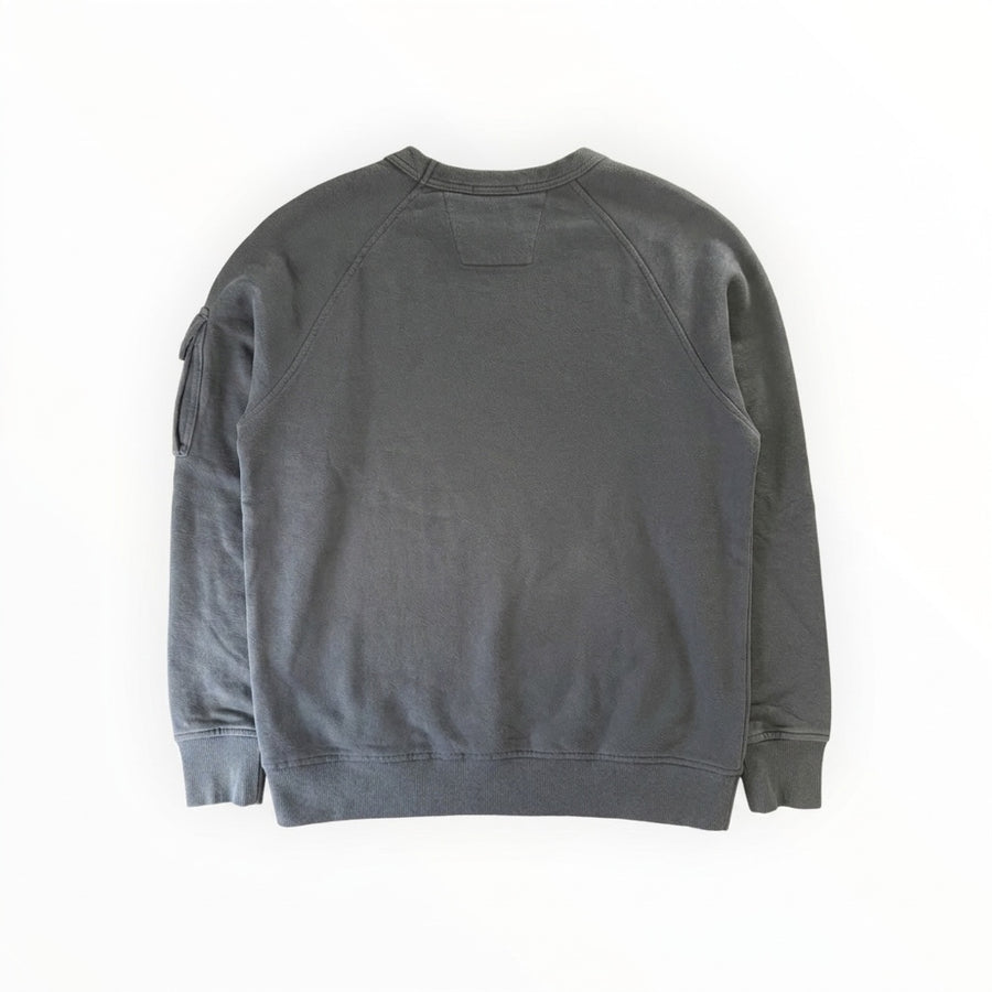 Vue arrière du sweat-shirt gris anthracite C.P. Company Metropolis Series en coton avec manches raglan Secondstore