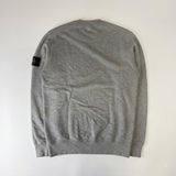 Sweat-shirt gris chiné Secondstore Stone Island avec col rond et badge boussole emblématique sur la manche gauche