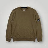 Sweat-shirt kaki Secondstore C.P. Company en coton avec col rond et poche zippée à lentille sur la manche gauche
