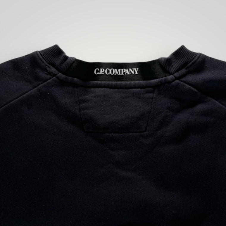 Sweat-shirt Secondstore C.P. COMPANY noir en coton avec col rond et étiquette de marque intérieure