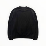 Vue arrière du sweat-shirt noir Secondstore C.P. Company en coton avec logo discret au niveau du col rond