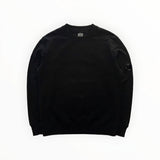 Sweat-shirt noir Secondstore C.P. Company en coton avec col rond et poche zippée à lentille sur la manche