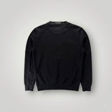 Vue arrière du sweat-shirt noir en coton Secondstore C.P. Company avec logo discret au col