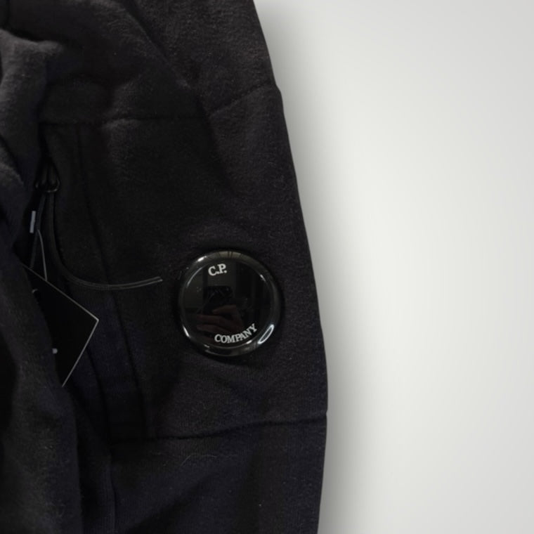 Sweat-shirt noir Secondstore C.P. Company en coton avec lentille emblématique sur la manche gauche