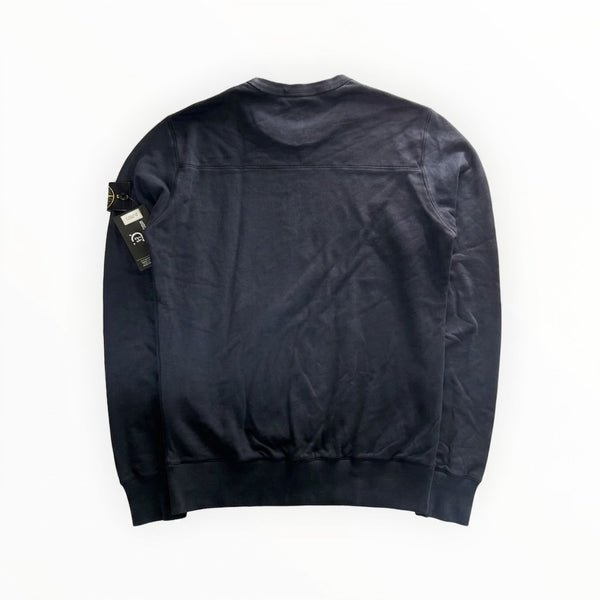 Sweat-shirt noir Secondstore Stone Island en coton avec badge signature sur la manche et finitions côtelées