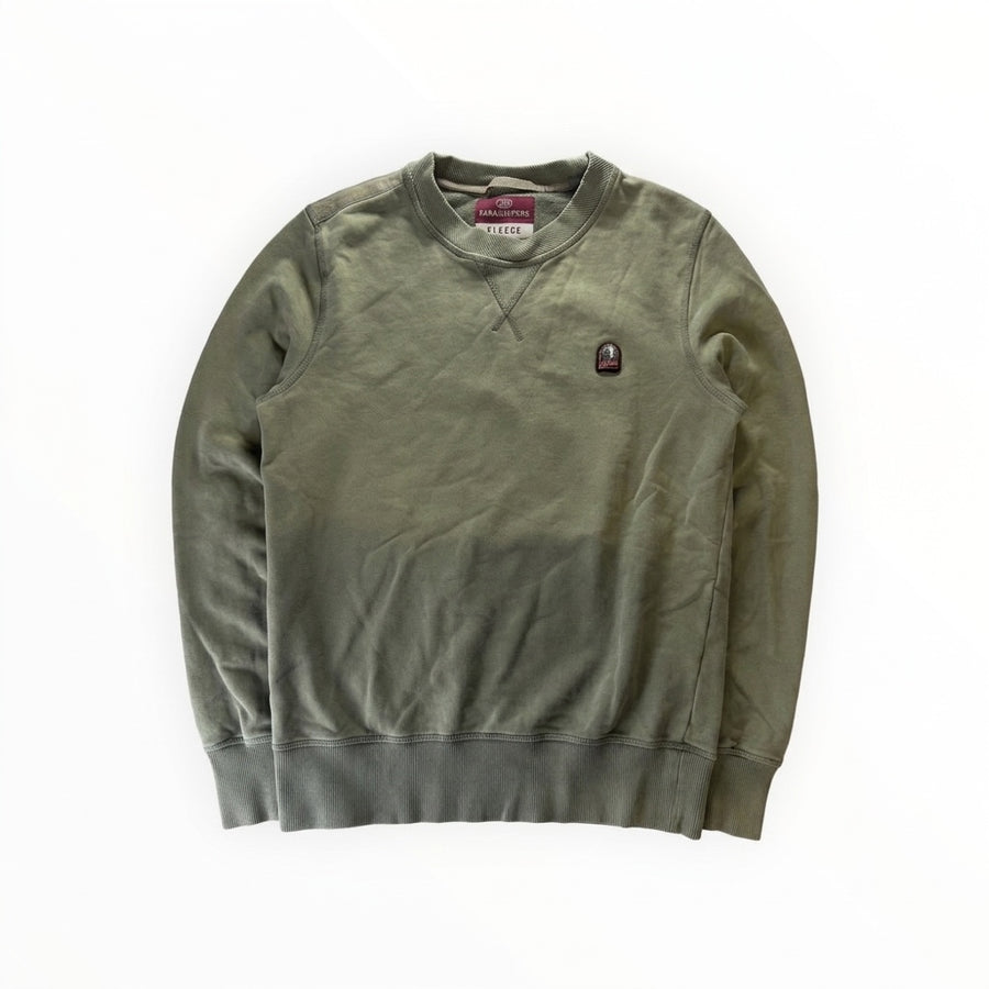 Sweat-shirt Secondstore Parajumpers vert olive en coton avec col rond et logo emblématique sur la poitrine
