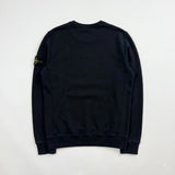 Sweat-shirt Secondstore Stone Island bleu marine en coton avec badge boussole emblématique sur la manche gauche