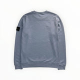 Sweat-shirt Secondstore Stone Island bleu ciel en coton avec badge boussole emblématique sur la manche