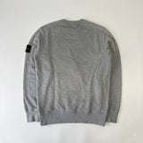 Sweat-shirt Secondstore Stone Island gris chiné en coton avec badge Compass emblématique sur la manche