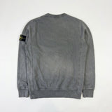 Sweat-shirt Secondstore Stone Island gris en coton avec badge signature sur la manche gauche et finition délavée
