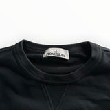 Col rond noir Secondstore Stone Island avec étiquette de marque cousue à l'intérieur du col