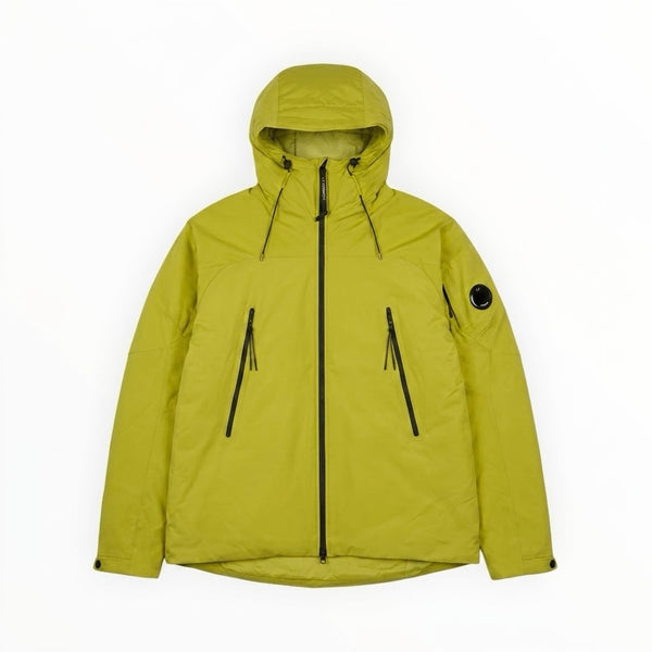 Veste à capuche Secondstore C.P. Company jaune en tissu technique Pro-Tek avec lentille emblématique sur la manche