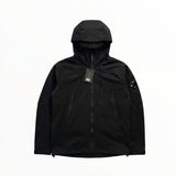 Veste à capuche noire Secondstore C.P. Company en tissu technique Pro-Tek avec lentille emblématique sur la manche