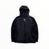 Veste hybride noire Secondstore C.P. Company avec capuche à lunettes intégrées et panneaux matelassés
