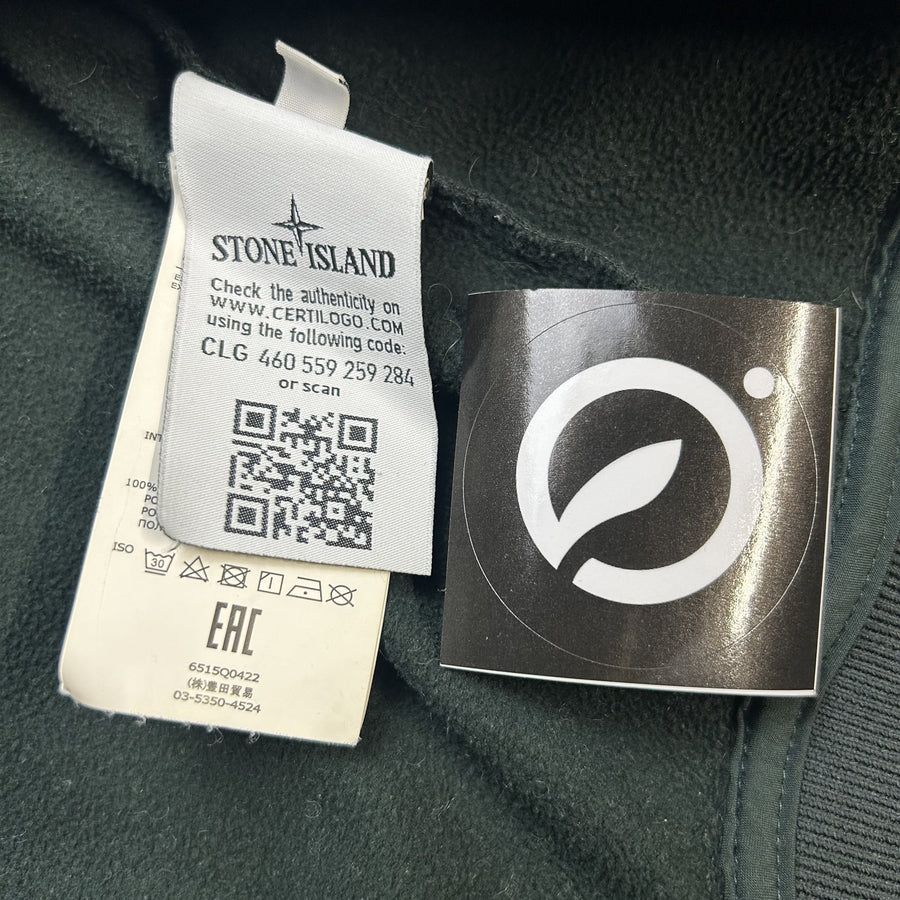 Veste Stone Island Soft Shell-R kaki foncé à capuche