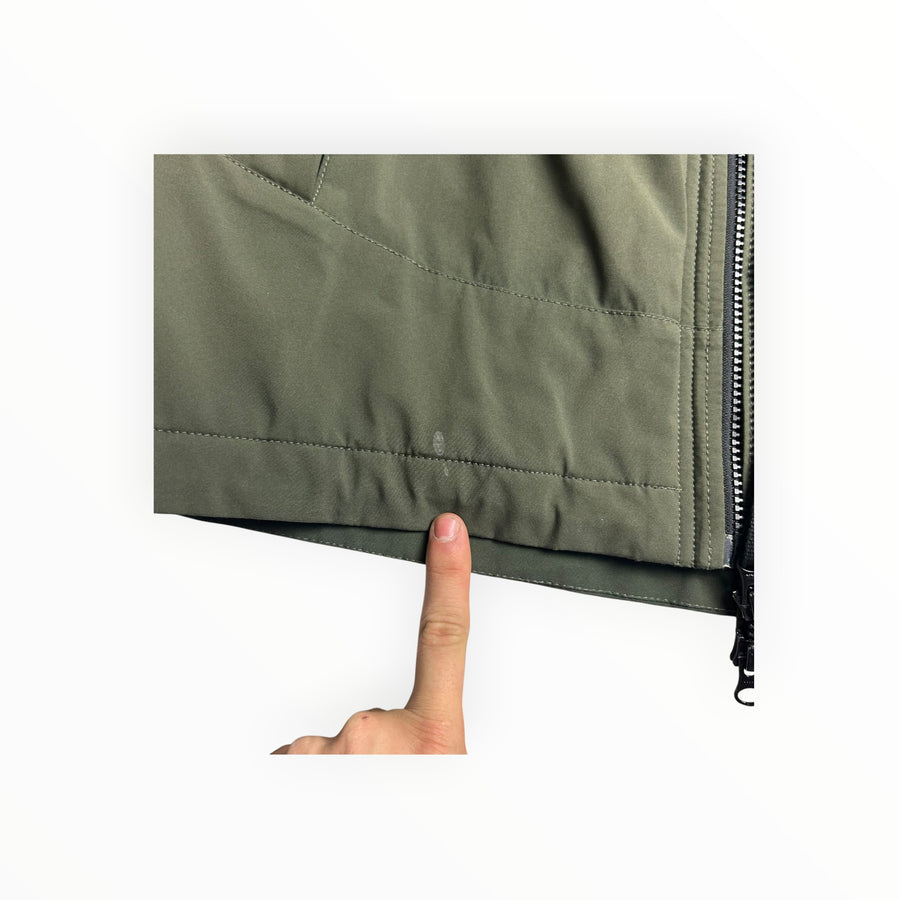 Veste Stone Island Soft Shell-R Primaloft kaki à capuche