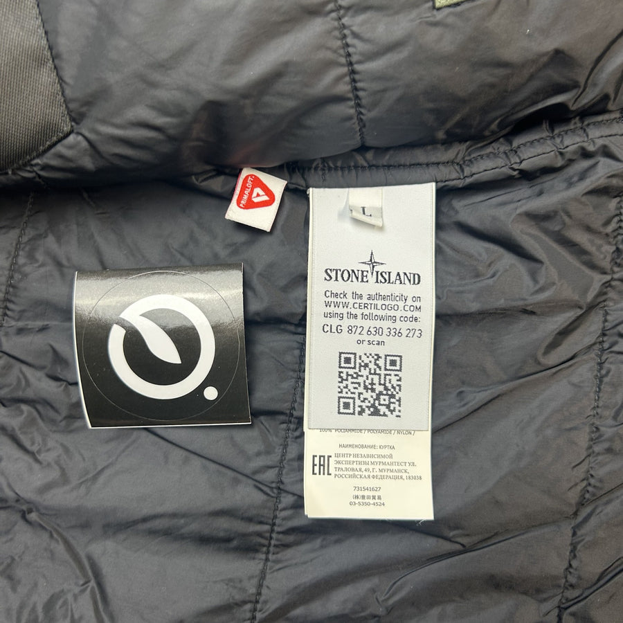 Veste Stone Island Soft Shell-R Primaloft kaki à capuche