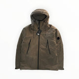 Veste technique Secondstore C.P. Company en tissu Pro-Tek marron avec capuche, rembourrage PrimaLoft et poches zippées
