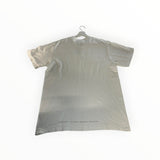 Secondstore white cotton short sleeve t-shirt with back hem typography listing global store phone numbers